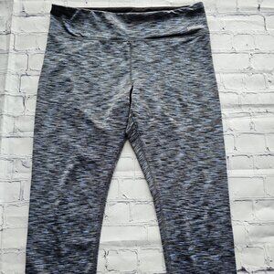 Spalding Women's Capri Leggings M Gray Black Pattern Stretch Athleisure PreOwned